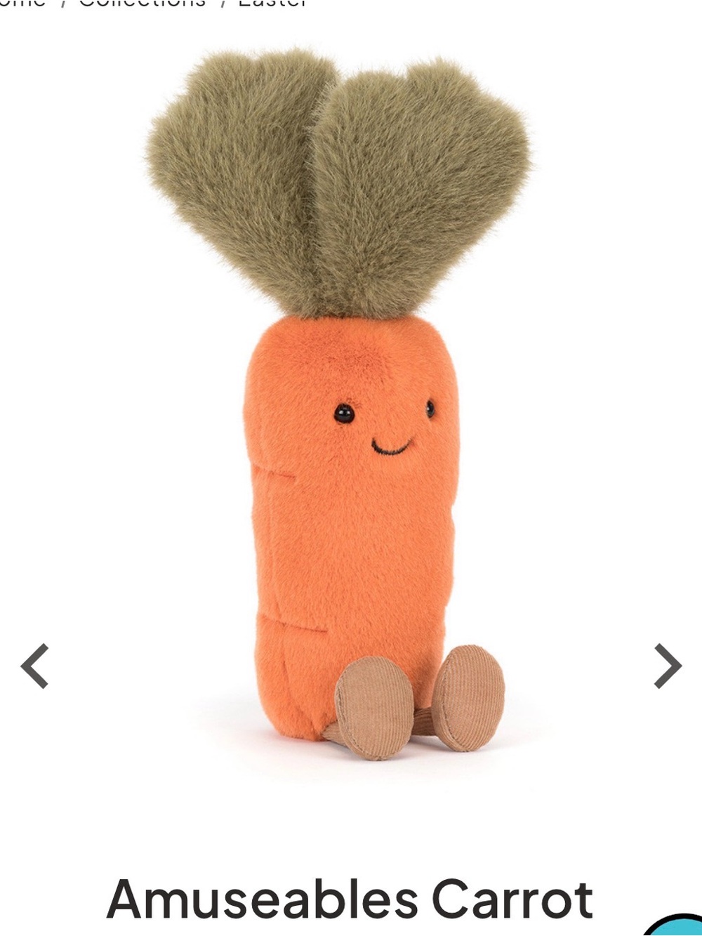 Jellycat Amuseables Carrot Plush Toy - Orange